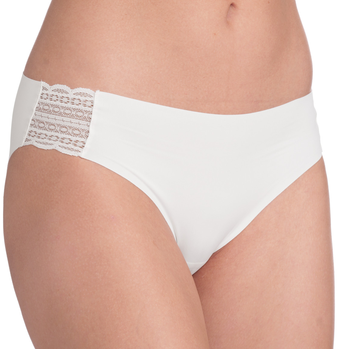 Gina Benotti 3 Damen Slips mit Spitze weiss