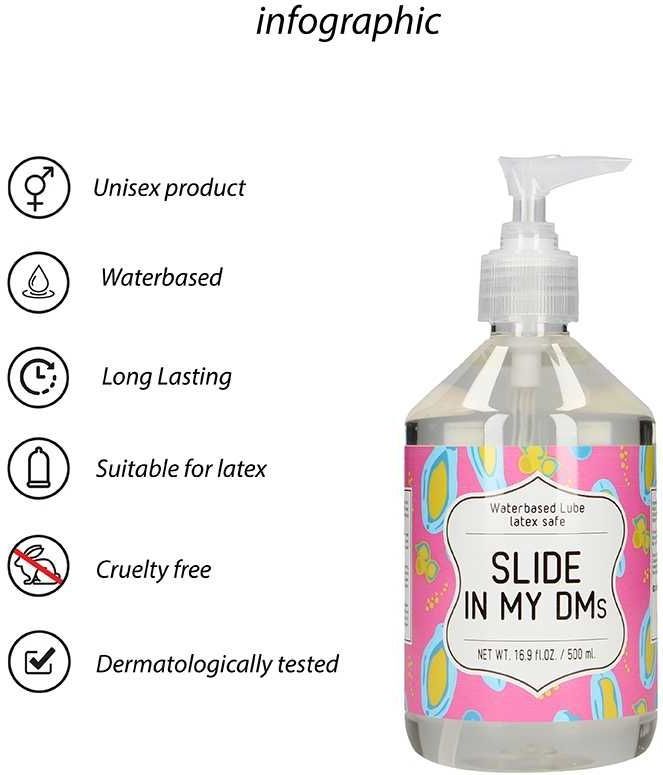 Waterbased Glijmiddel - SLIDE IN MY DMs - 500 ml
