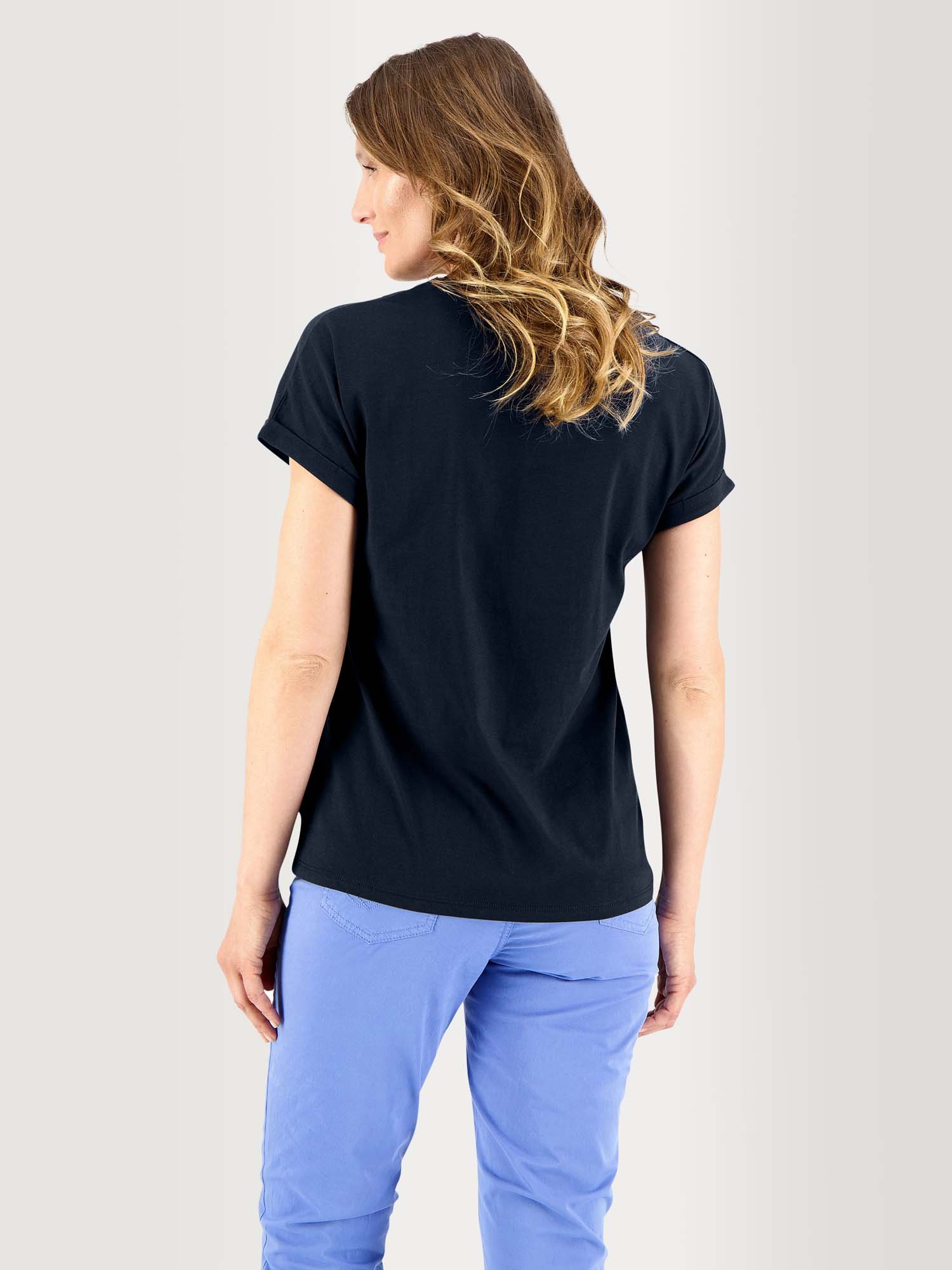 Tee Shirt Femme Coton Biologique Motif Perroquet Marine