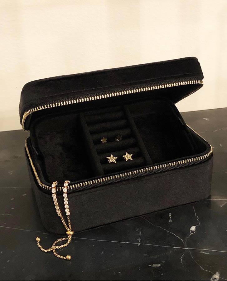 DARK Velvet Jewellery Box Black