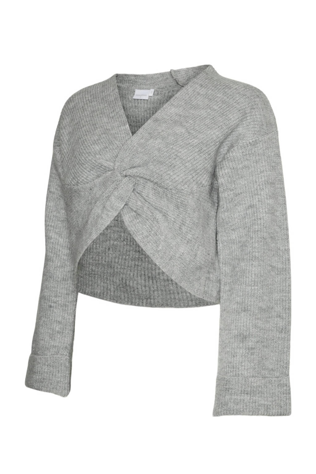 MAMALICIOUS cropped zwangerschapstrui MLSVALA grijs