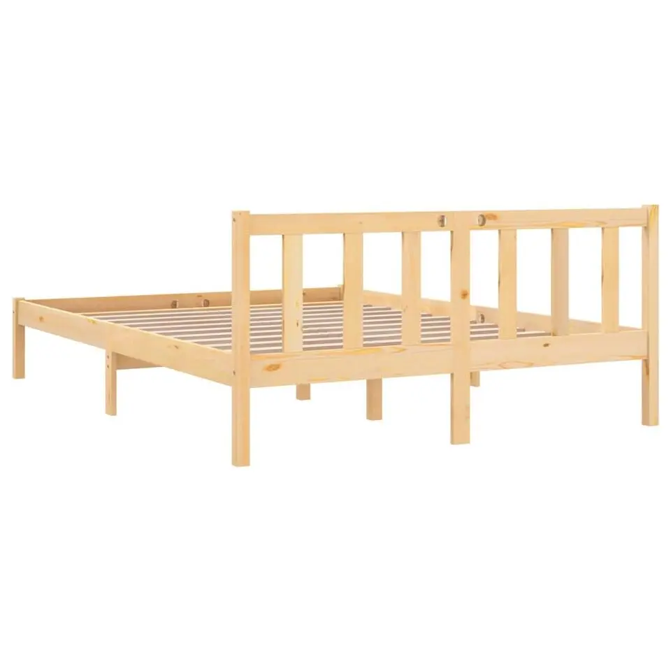 vidaXL - Tweepersoonsbedden - Bruin - Grenenhout - 140 x 200 cm