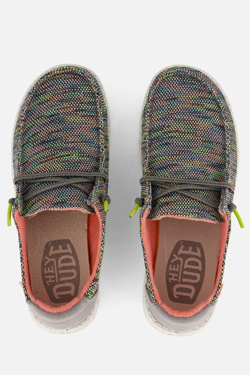 HEYDUDE Wendy Sox Instappers groen Canvas