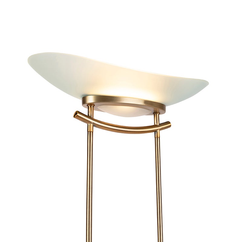 QAZQA - Moderne vloerlamp | Staande lamp | Lamp | Lichtbrons incl. LED en dimmer - Lexus Dimmer | Dimbaar | Woonkamer | Slaapkamer | Uplighter - Staal Langwerpig - I (niet van