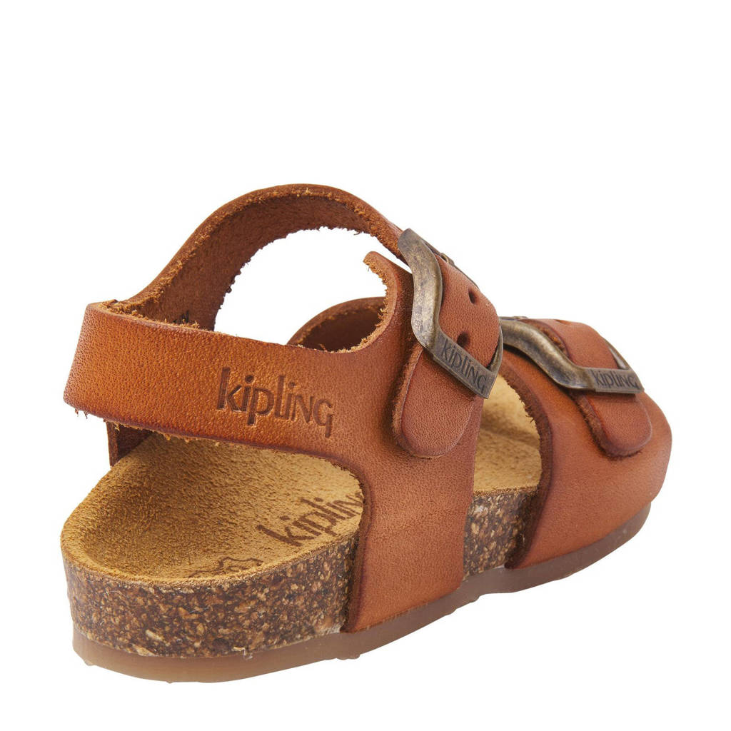 Kipling leren sandalen cognac