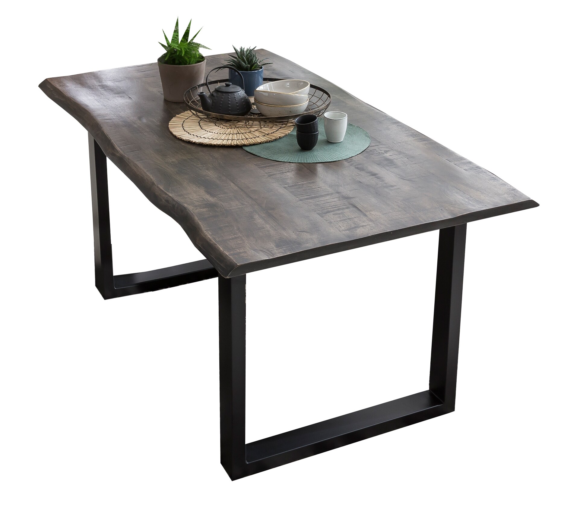 Tisch 160x85 Mango sägerau Küchentisch Esstisch Speisetisch Wohnzimmer Esszimmer