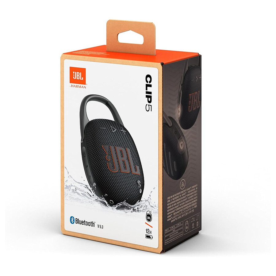 JBL Clip 5 Noir - Enceinte portable