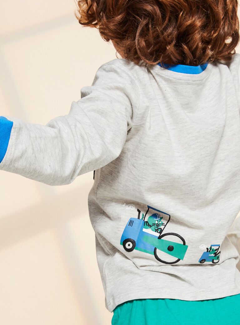 Ensemble pyjama gris thème travaux