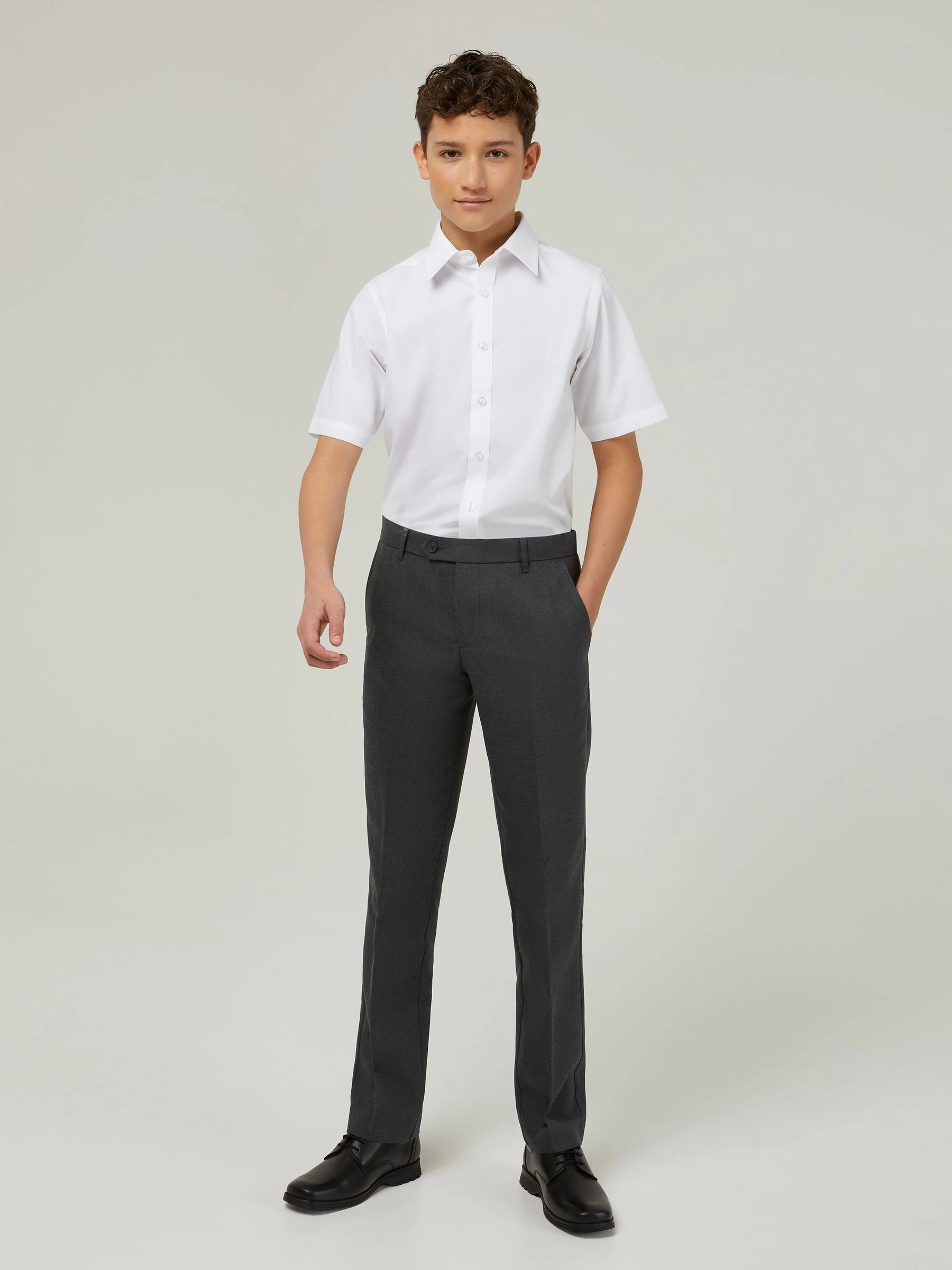 Trutex White Regular Fit Short Sleeve 3 Pack School Shirts