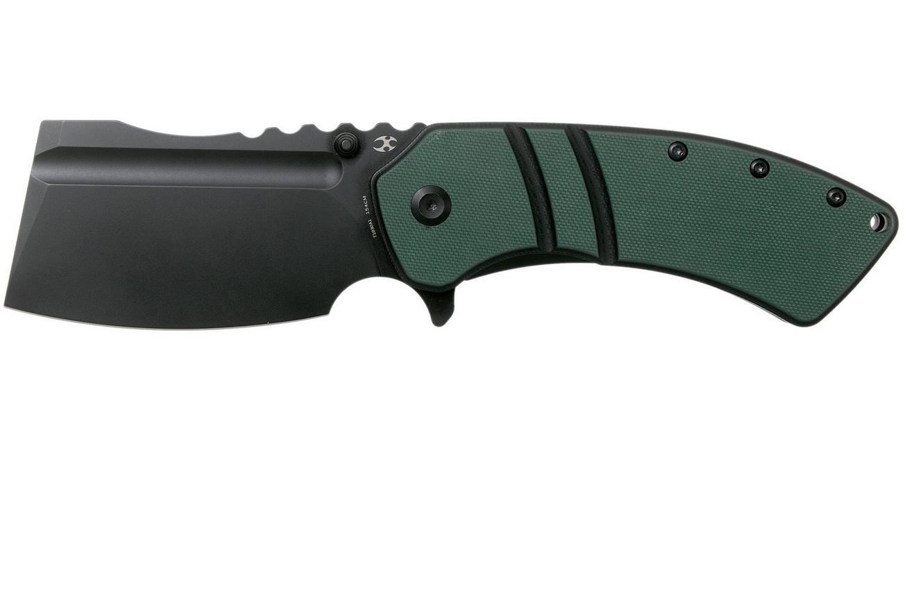 Kansept XL Korvid T1030A1 Black, OD Green Black G10 zakmes, Justin Koch design