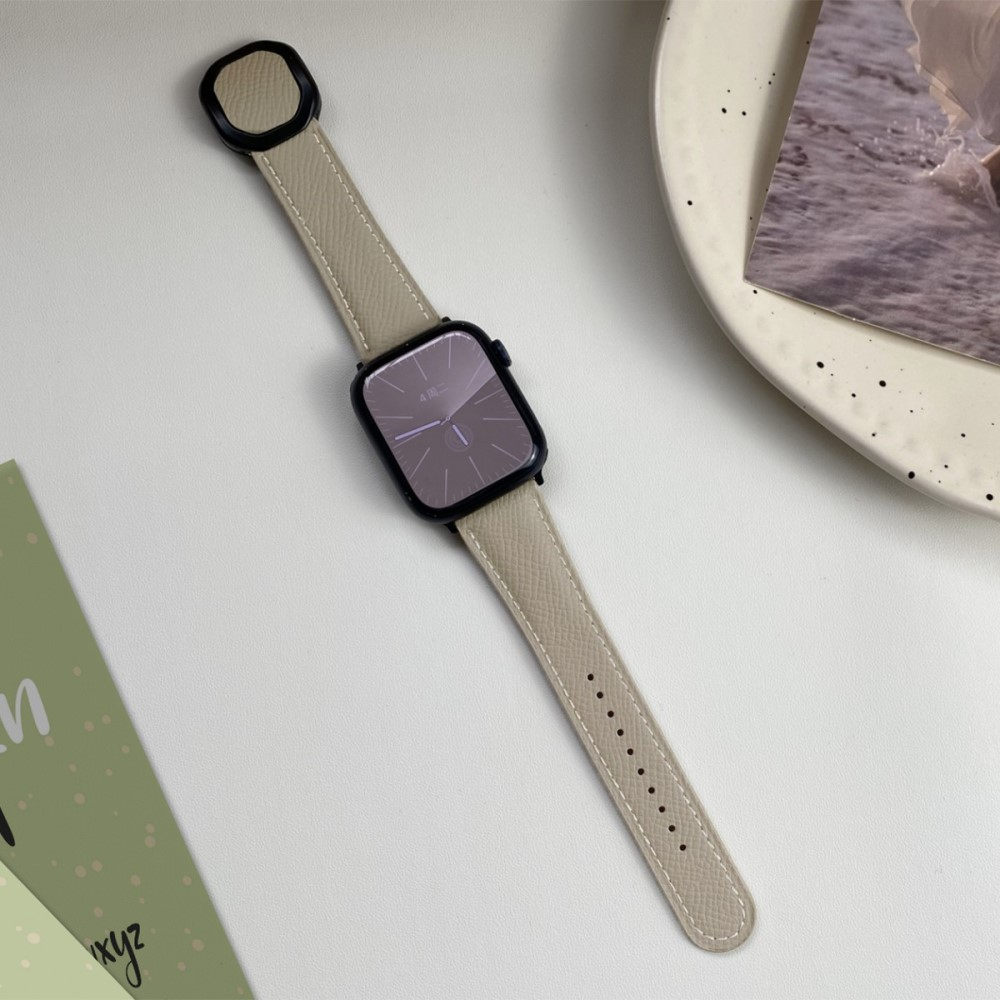 Apple Watch (49/46/45/44 mm) Echtleder Armband mit Magnet-Verschluss (Gelenkumfang: 170-220mm) - Braun