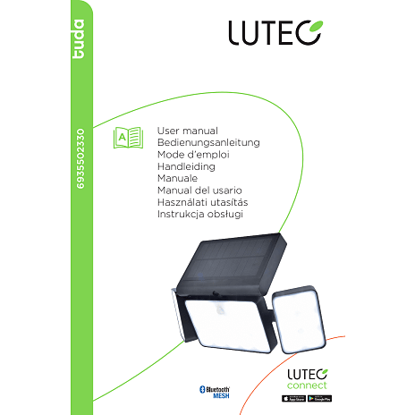 Lutec Tuda LED væglampe - sort