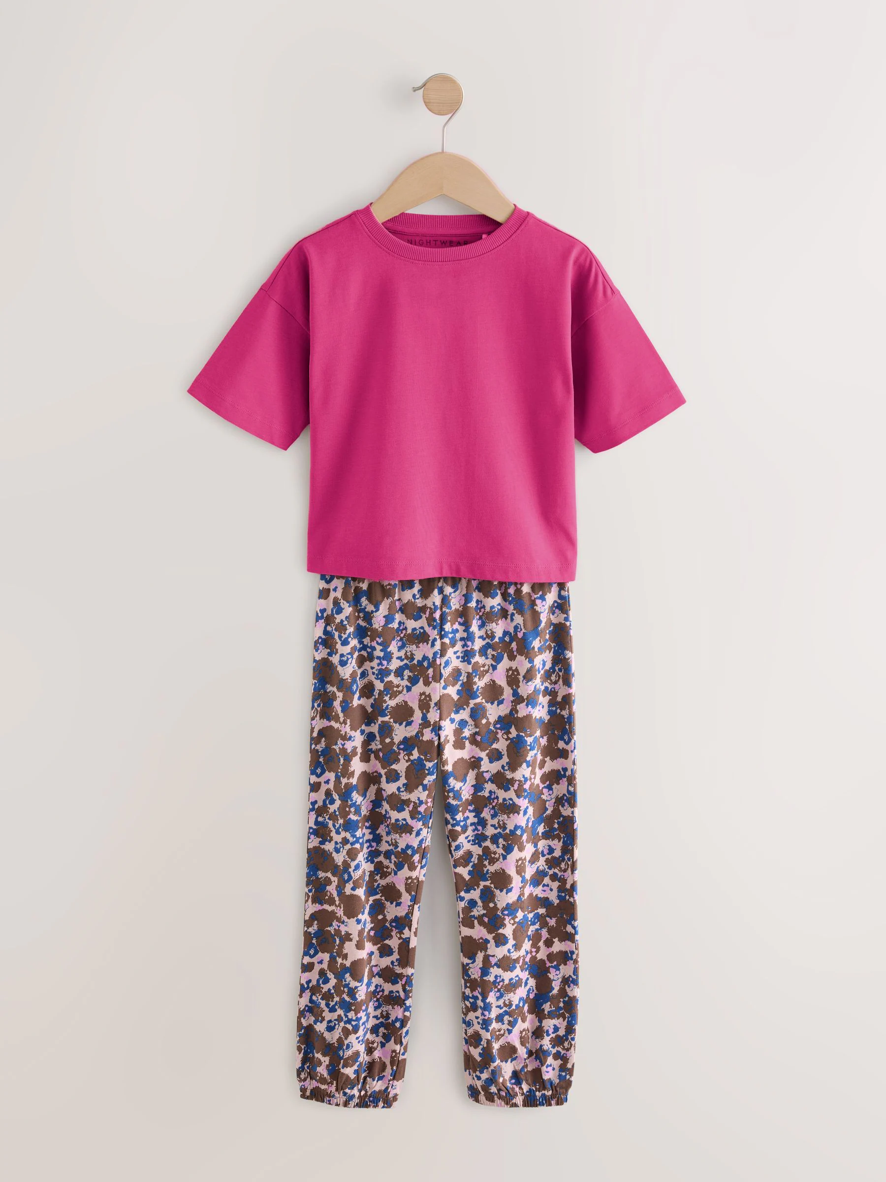Plum/Bruin - Verpakking van 3 pyjama's met joggingbroek met dierenprint (3-16jr)