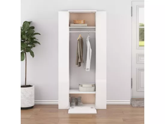 Armoires de couloir 2 pcs blanc Bois d'ingénierie