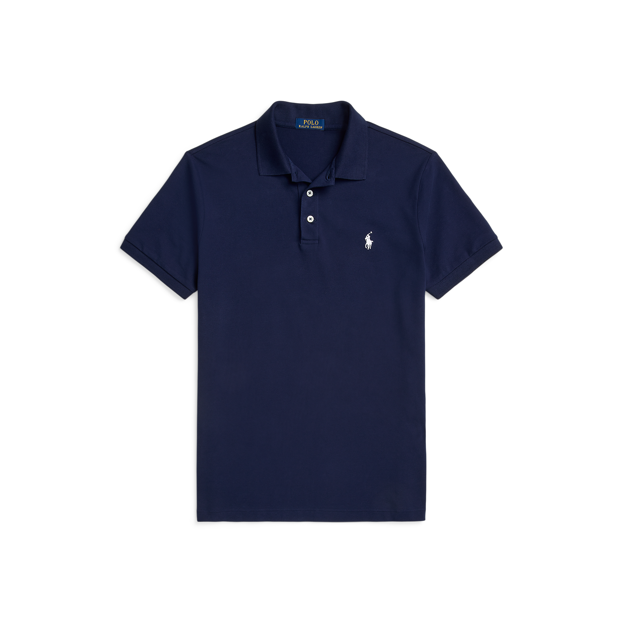 Polo slim-fit en coton mélangé | Bleu