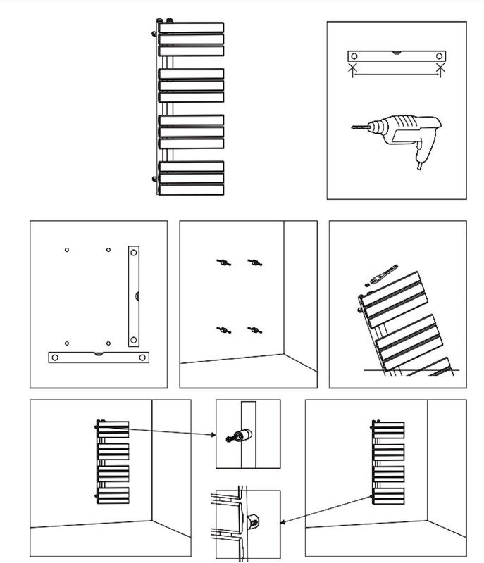 Boss & Wessing - Russ - Elektrische Handdoekradiator - Mat Zwart - 593W