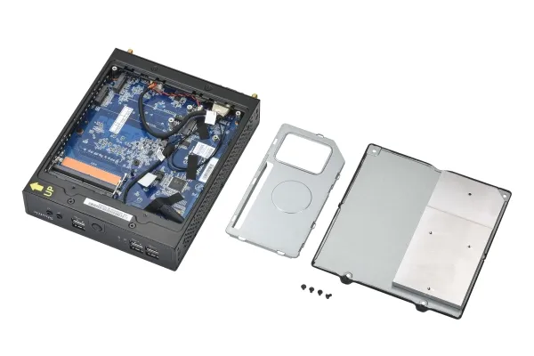 Shuttle XPC slim DS50U - Barebone - Slim-PC LGA1700 sokkel - 1 x Celeron 7305 - RAM 0 GB - UHD Graphics - Gigabit Ethernet, 2.5 Gigabit Ethernet - sort