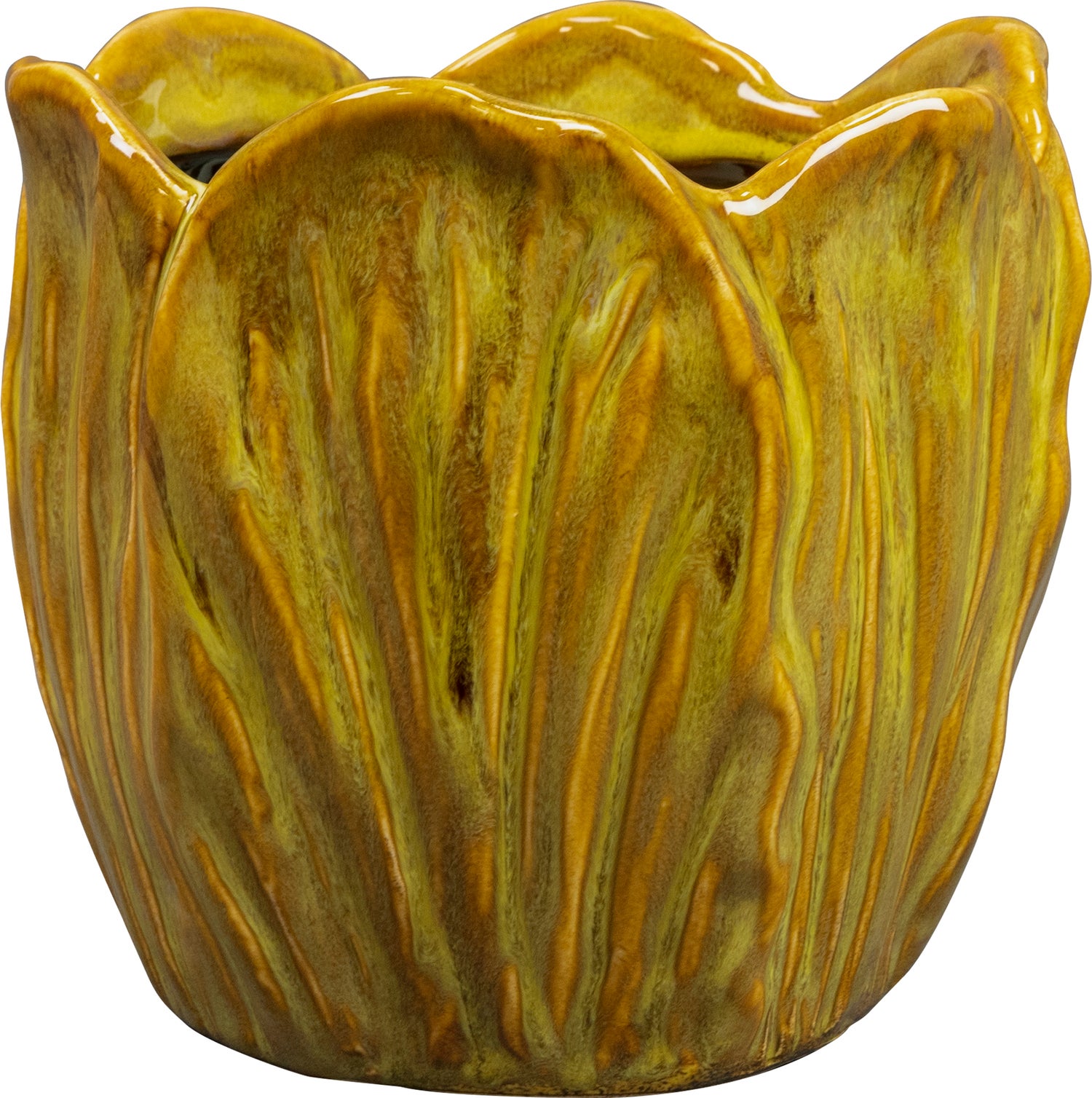TS bloempot Tulip geel D 15 H 14 cm