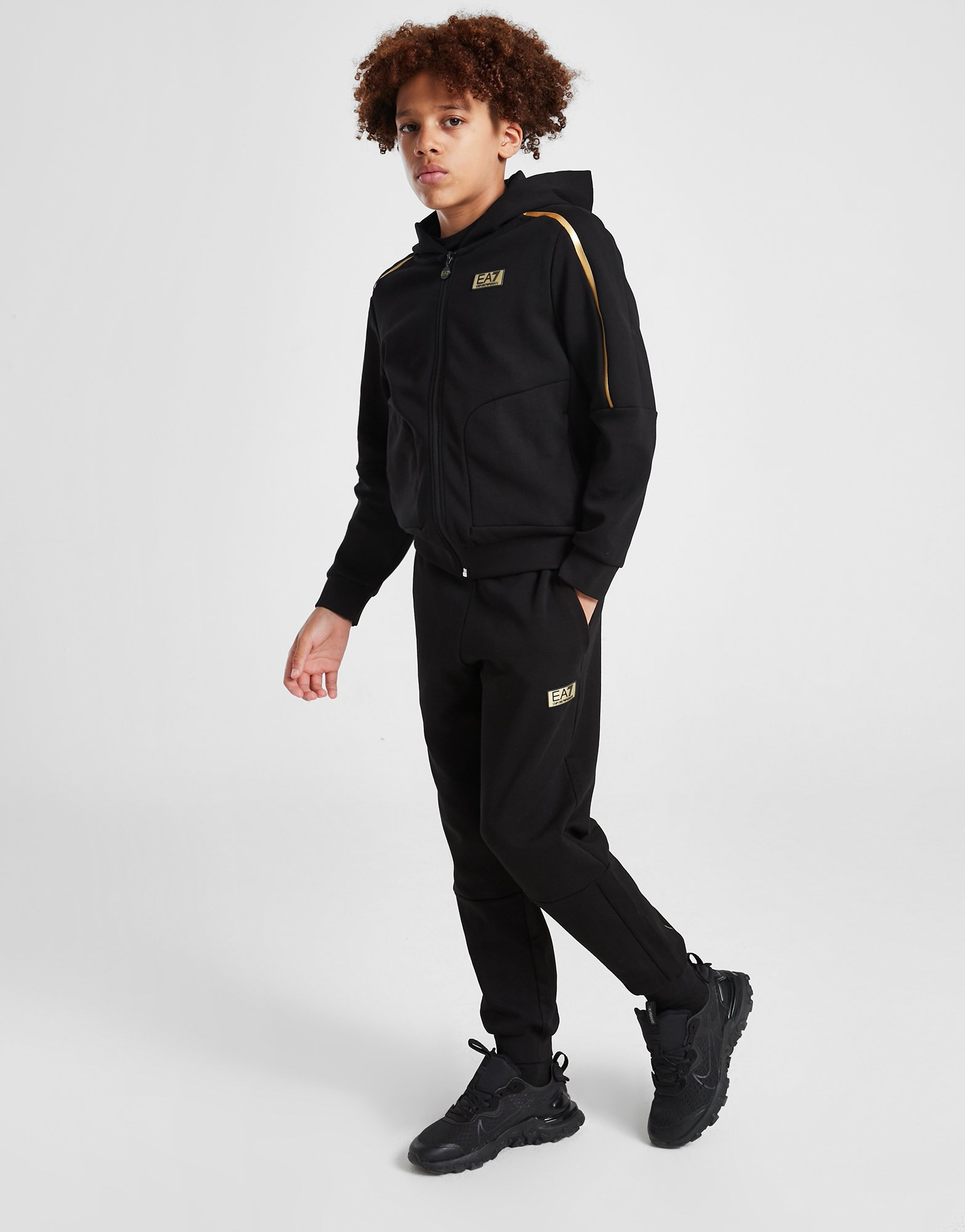 Emporio Armani EA7 Sweat à Capuche Zippé Gold Junior