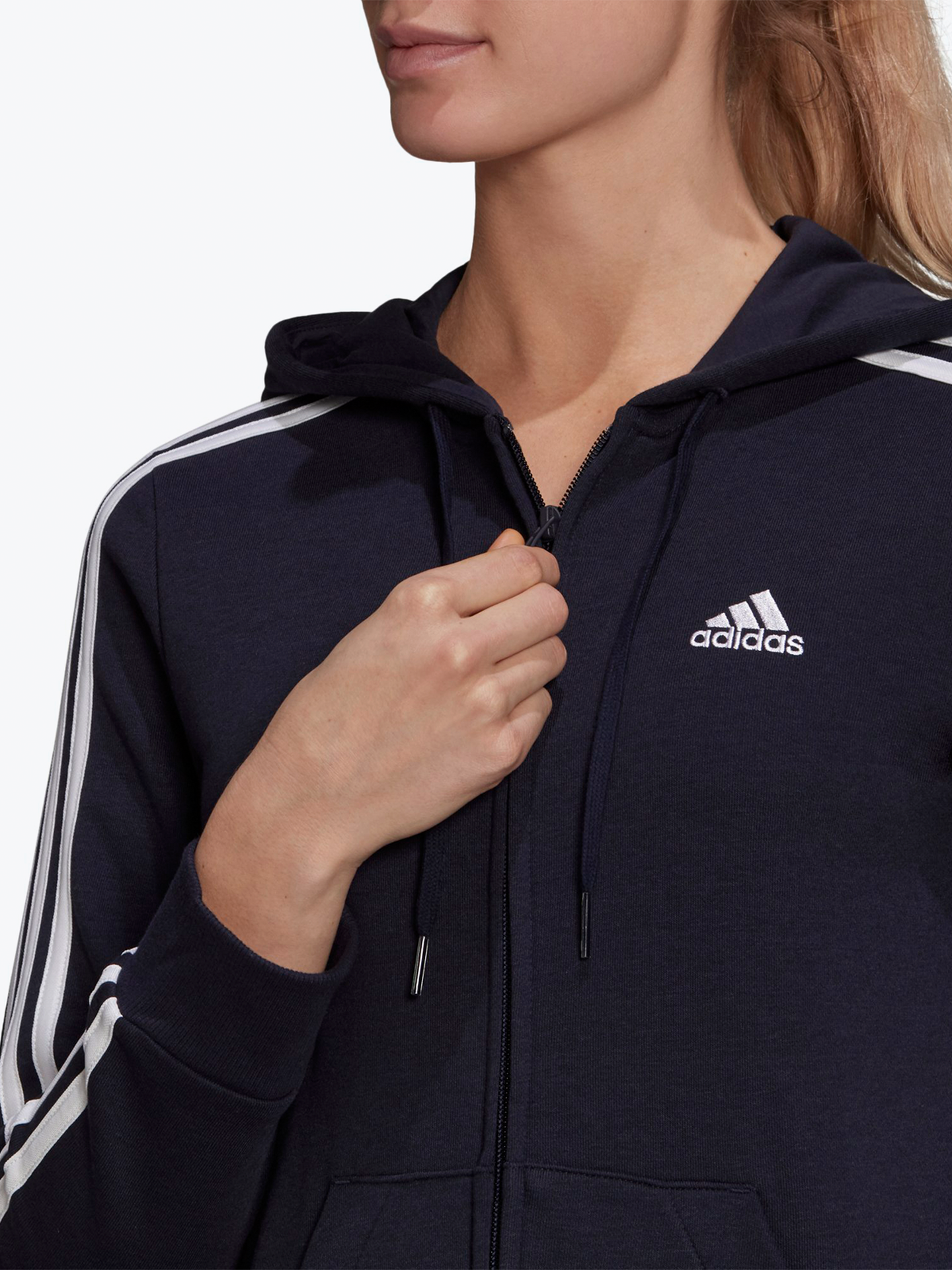 Fleece 3-Stripes Full Zip Hoodie