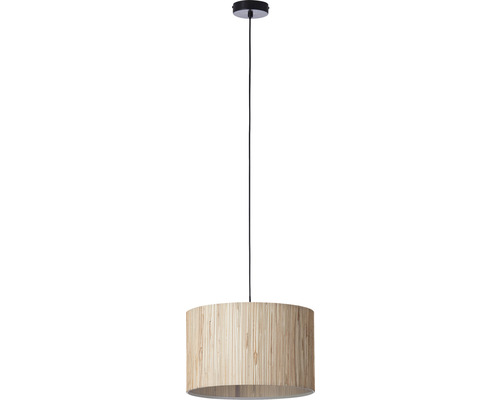 Hanglamp, 1-lichts, HxØ 120x35 cm, zwart/naturel, 99428/09