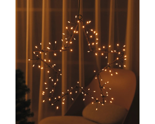 Decoratieve hanger LED metalen ster Lafiora Ø 30 cm Lafiora 5 m amber