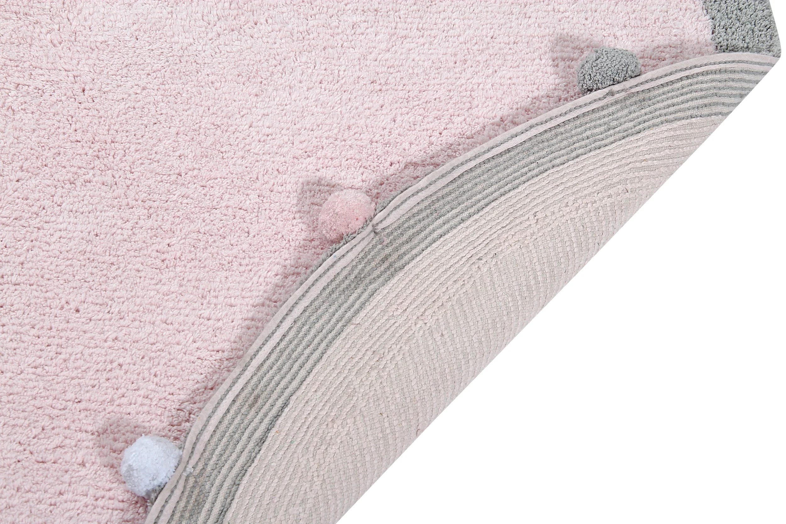 PÉTILLANT - Tapis rond lavable en coton | Rose