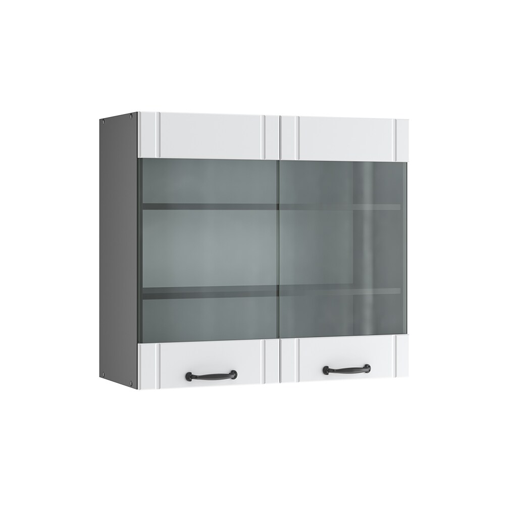 Vicco Hängeglasschrank 80 cm FAME Line Küchenschrank Küchenzeile Landhaus Weiß Anthrazit