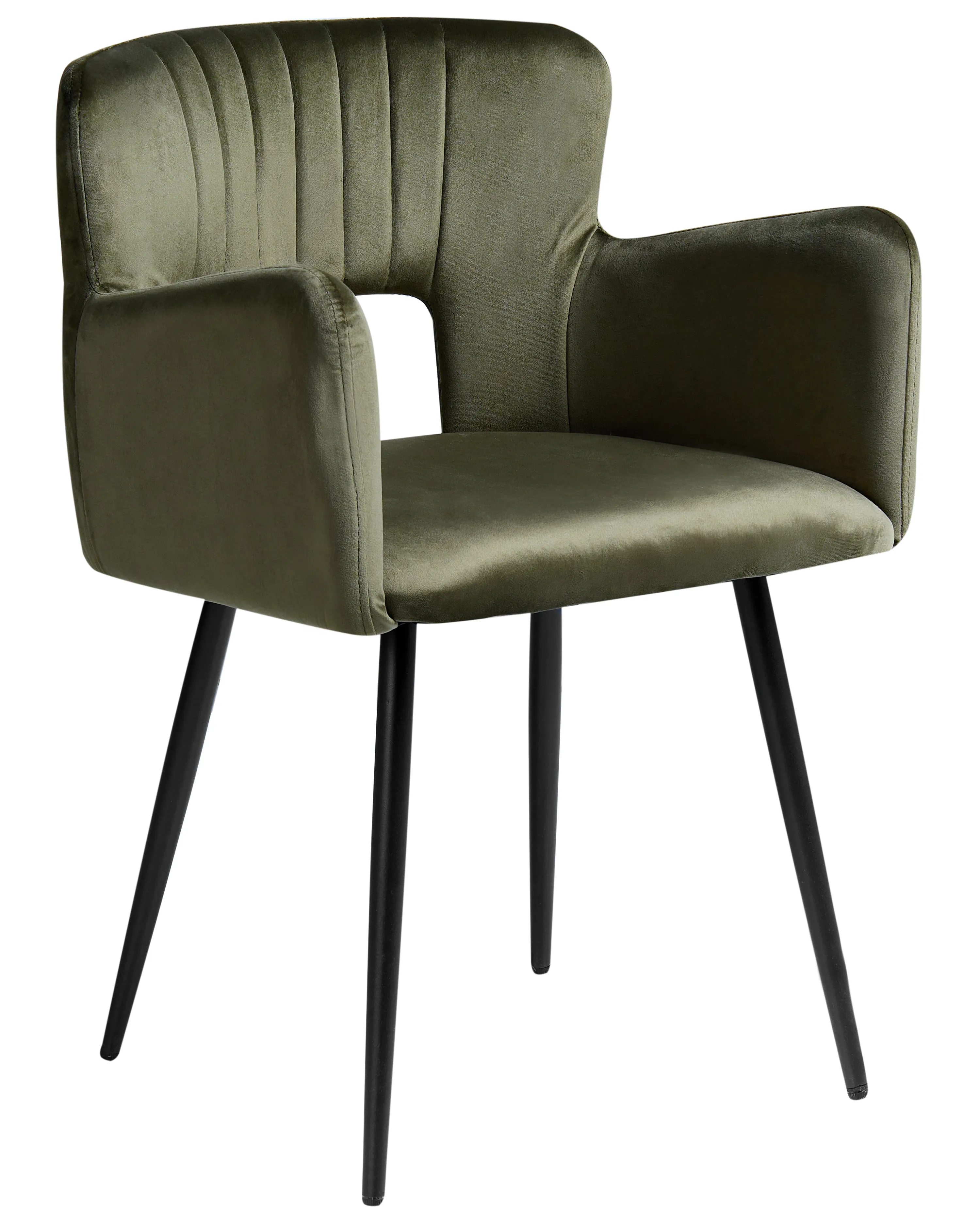 Set van 2 eetkamerstoelen SANILAC Fluweel Olijfgroen