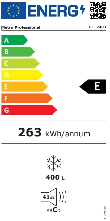 METRO Professional Gefriertruhe GHF2400, 400 L, 130 W, Tiefkühltruhe, 1 Korb, Türschloss, Temperaturalarm, Rollen, Weiß