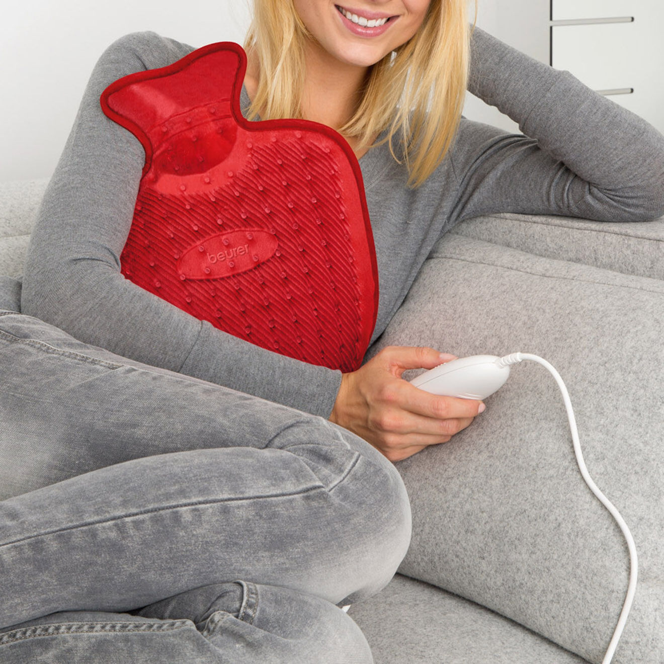 Beurer Coussin chauffant forme bouillotte rouge