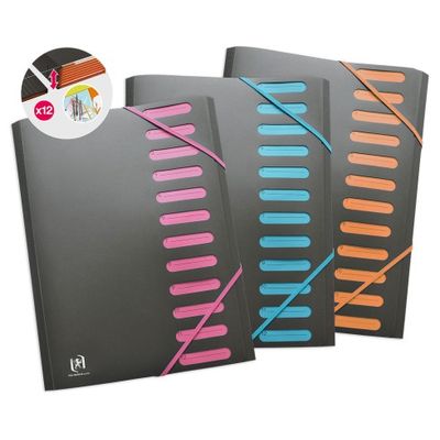 Oxford for Students - Trieur polypro 12 positions - disponible dans différentes couleurs