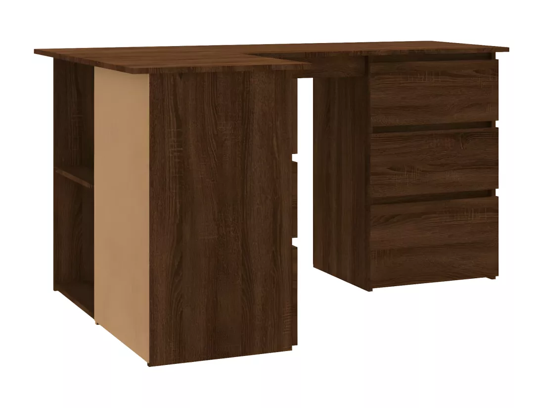 Bureau d'angle Chêne marron 145x100x76 cm Bois d'ingénierie