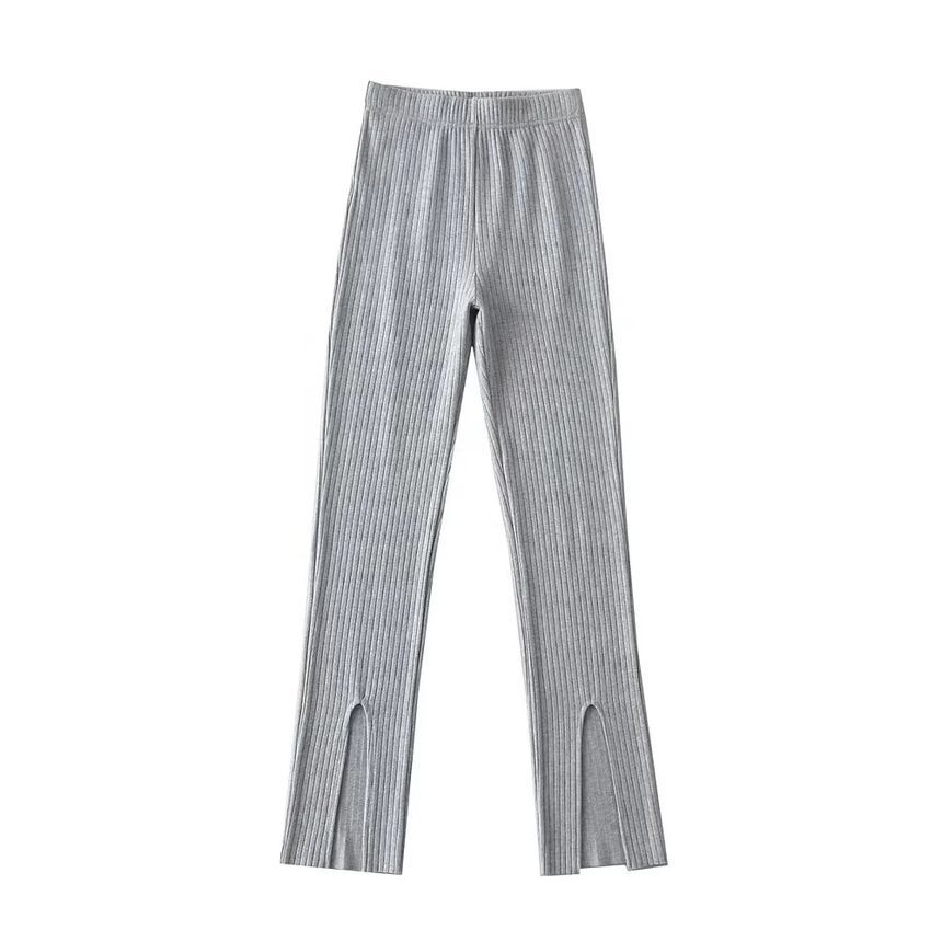 Flotto - Geribbelde legging met hoge taille en split