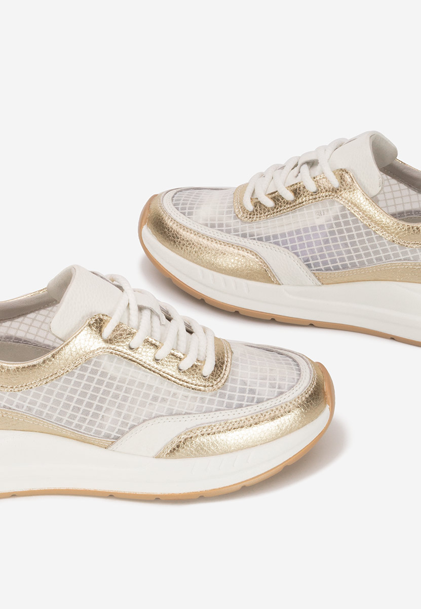 Baskets pour femme en cuir dorées Luelia