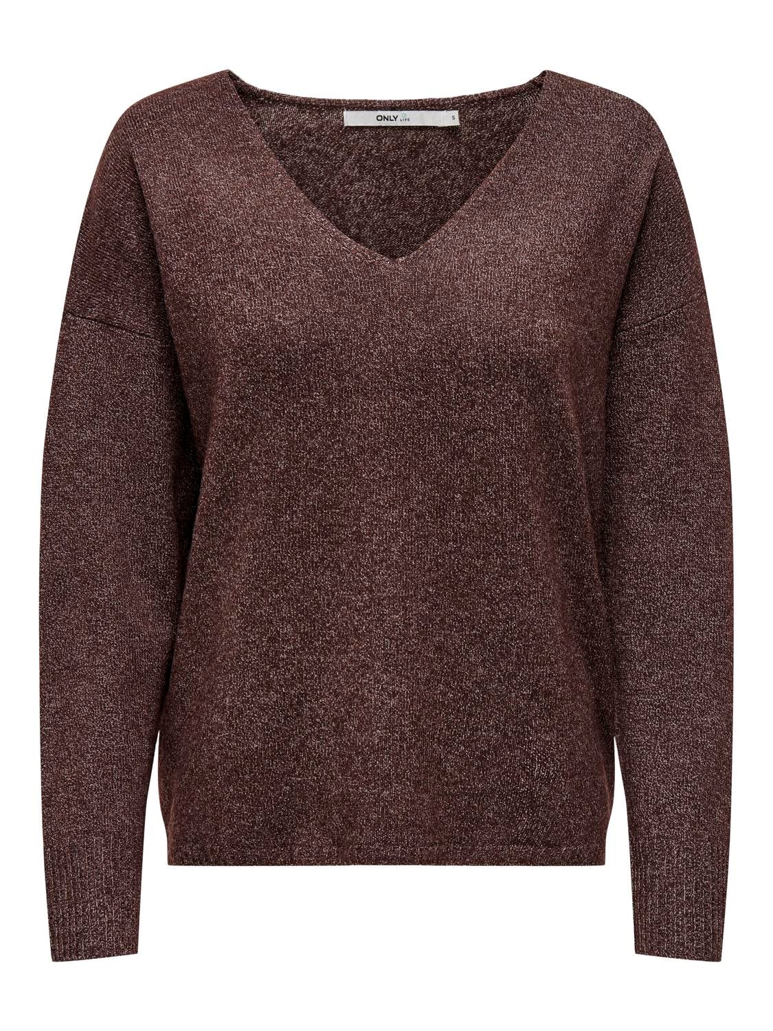 ONLRICA Strickpullover Deep Mahogany