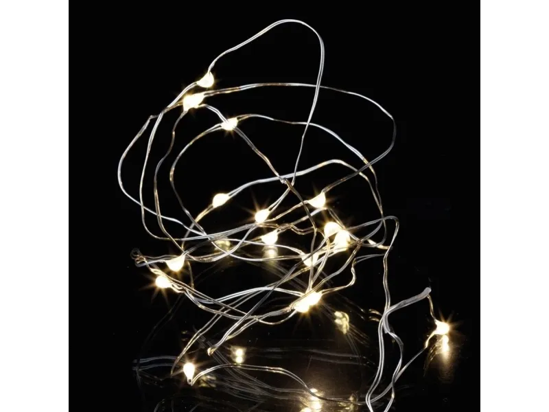 Sirius Knirke Lyskæde 20 LED - Klar/Sølv