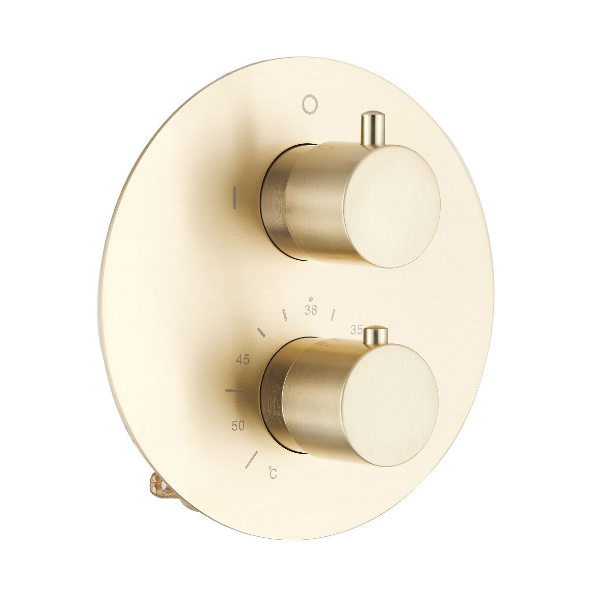 Saniclear Brass inbouw regendouche rond met 20cm hoofddouche, plafondarm en 2 standen handdouche geborsteld messing - mat goud