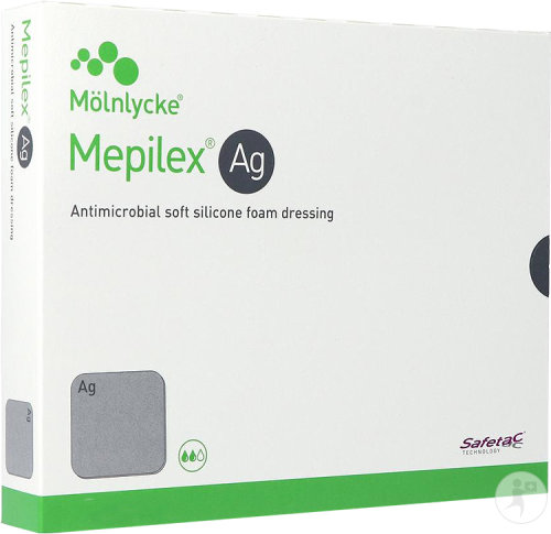 Mepilex Ag Pansement Hydrocellulaire Antimicrobien Absorbant 6x8,5cm Stérile 5 Pièces