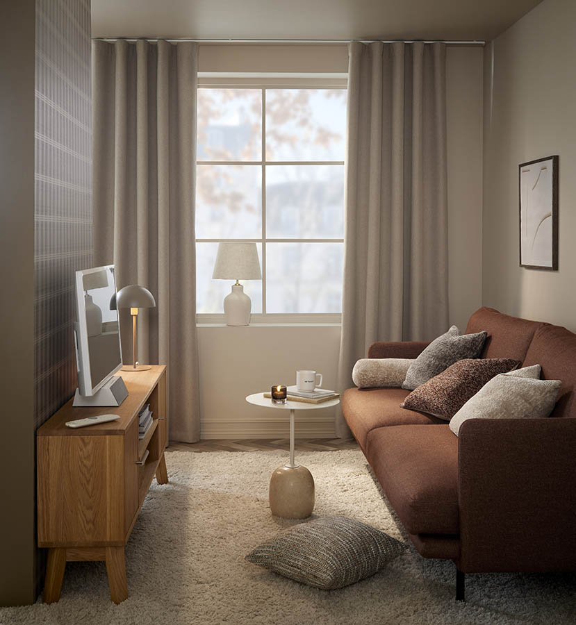Tika lystett gardin 135x160 beige
