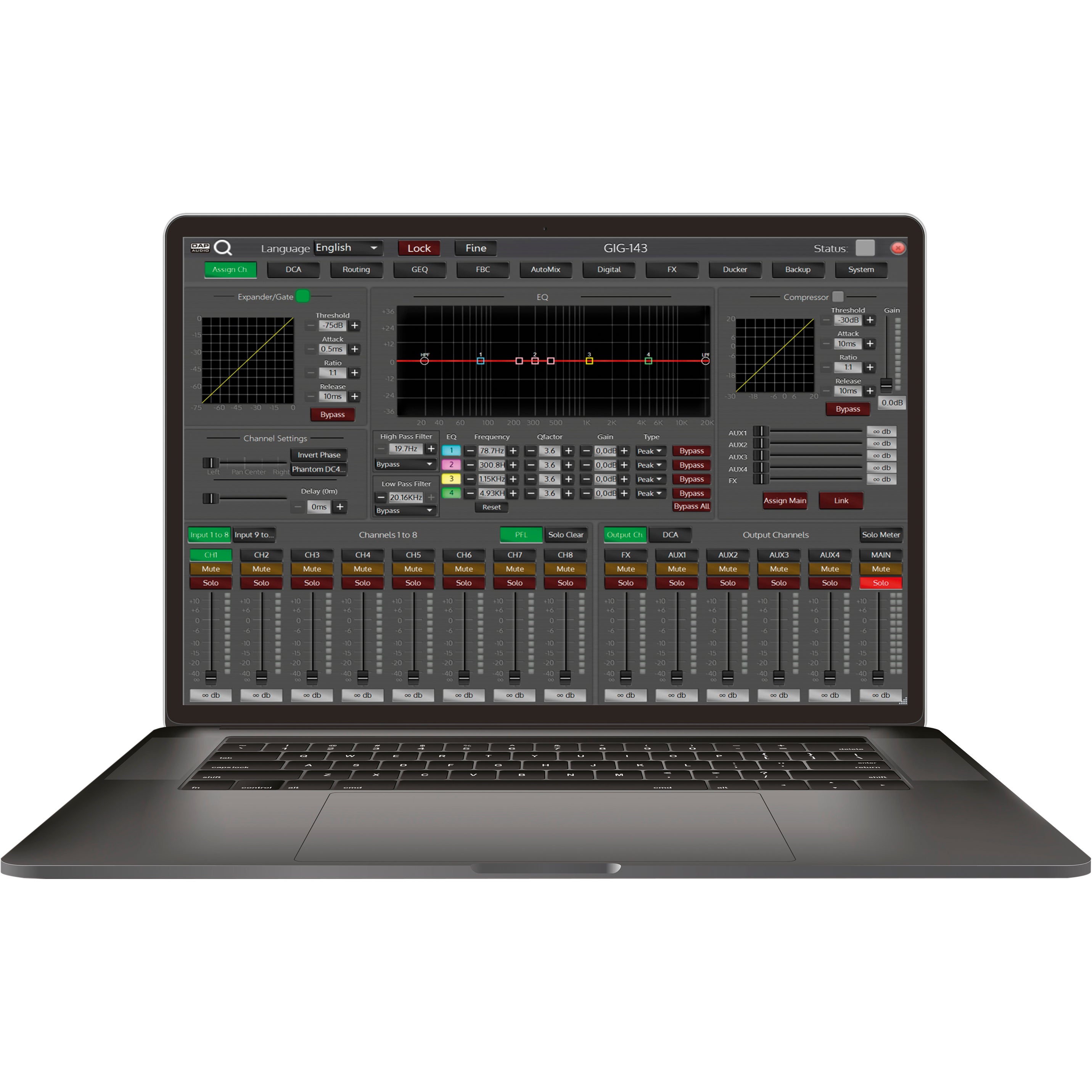 DAP GIG-143TAB digitale mixer rackmodule