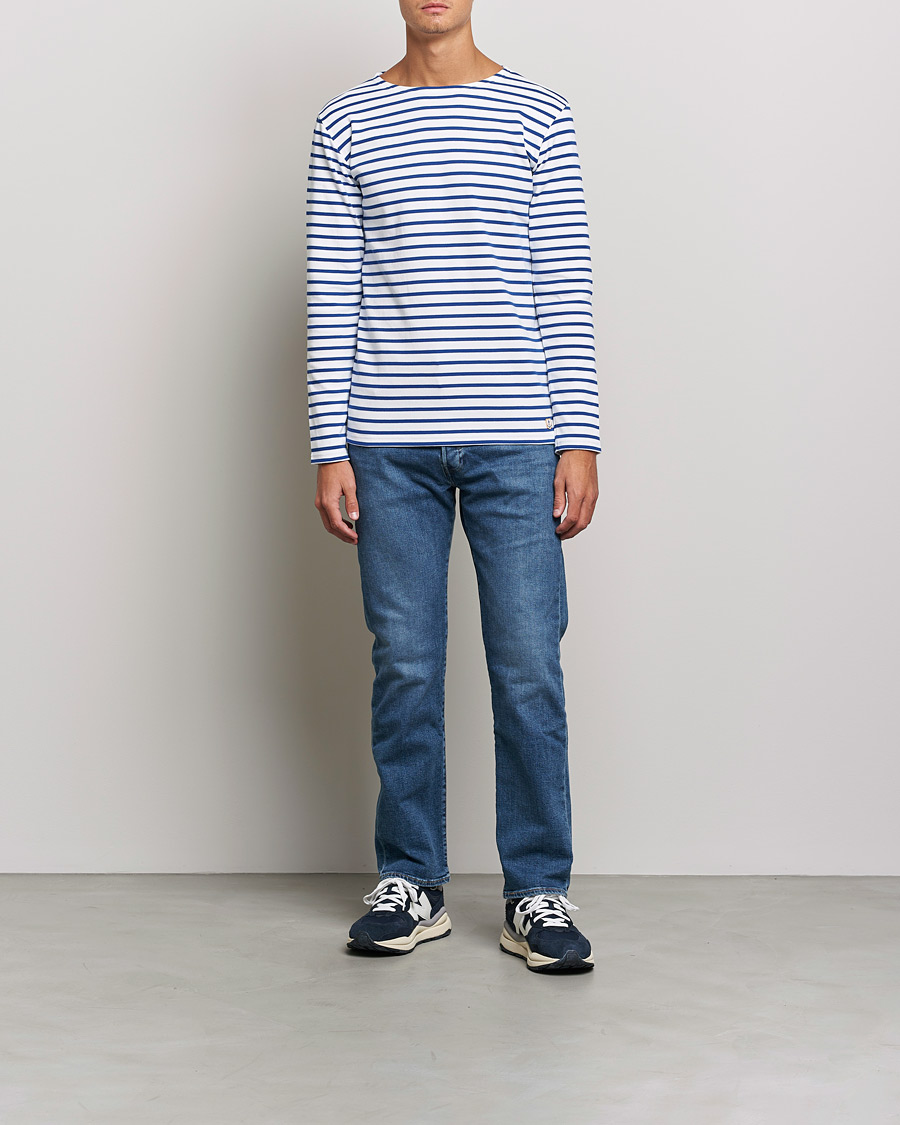 Armor-lux Houat Héritage Stripe Long Sleeve T-Shirt White/Blue