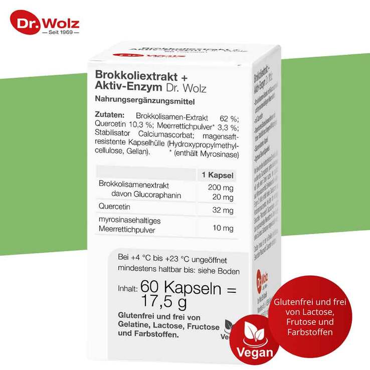 Brokkoliextrakt + Aktiv-Enzym Dr. Wolz magensaftresistent Kapseln , 60 St