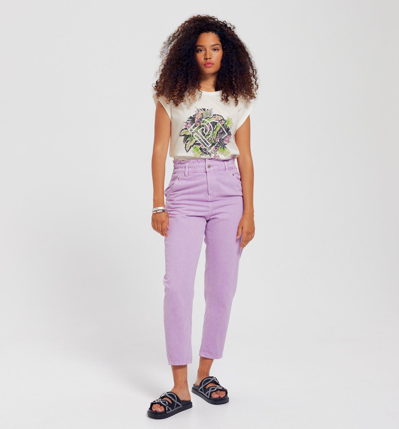 T-shirt à motif jungle Femme - Imprimé écru