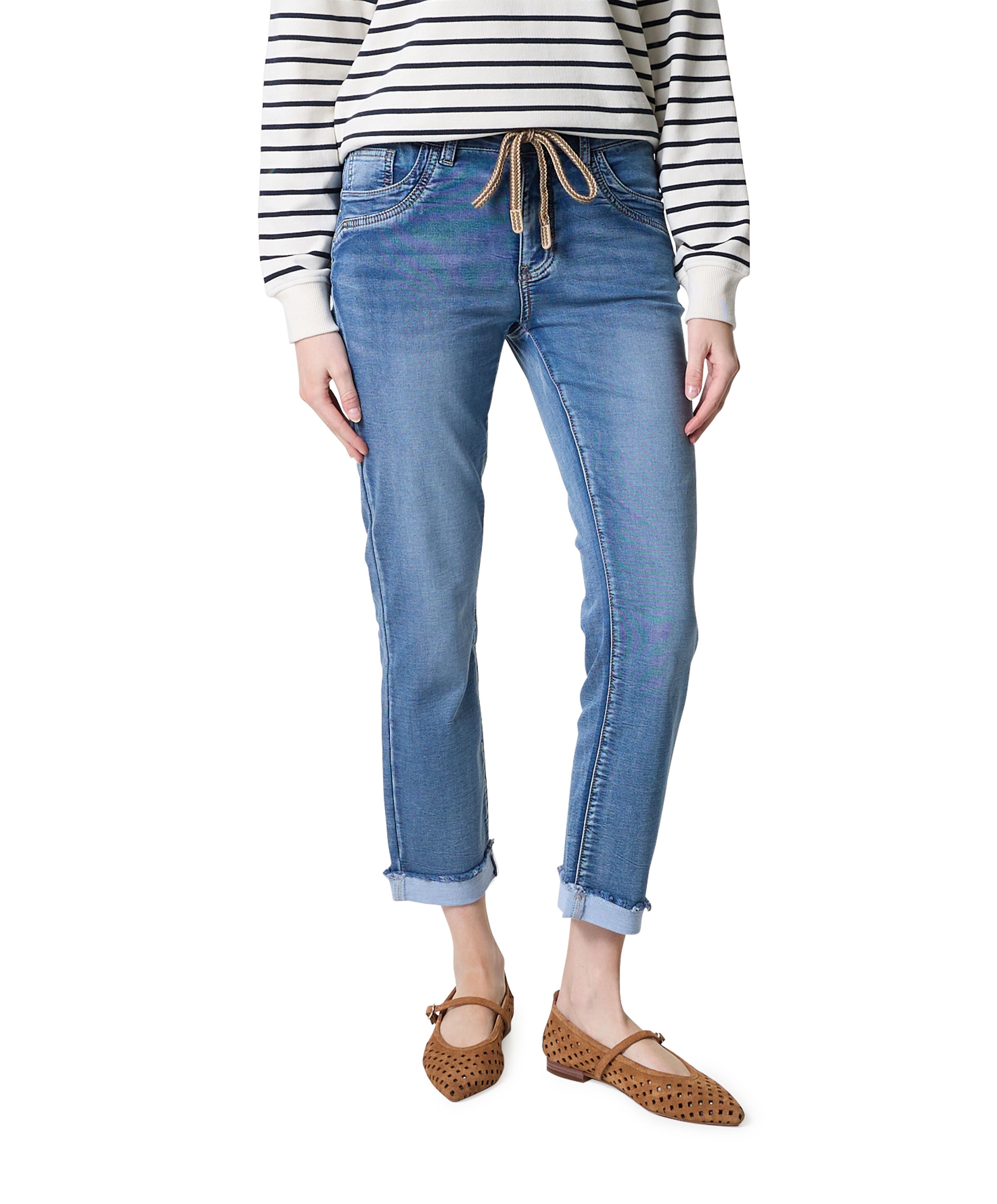 Geisha Turn-up dames jeans blauw