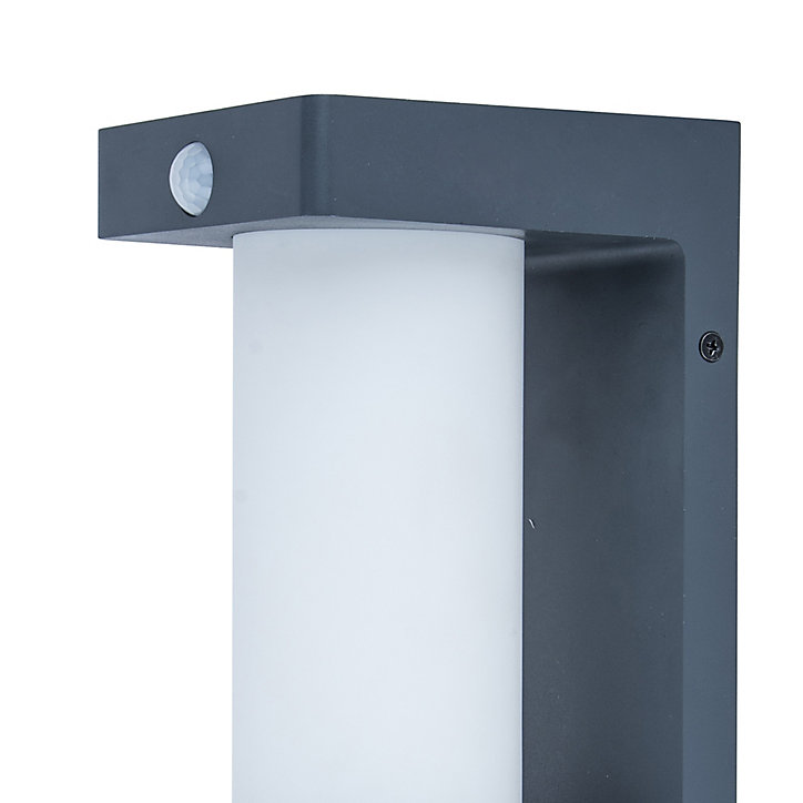 Applique murale solaire à détection Geotube LED intégrée 150lm IP54 GoodHome gris anthracite