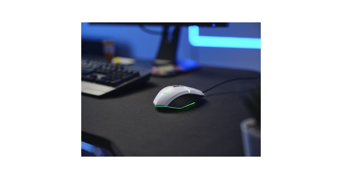 TrustGXT 109W Felox verlichte gaming muis  (Wit, RGB | 200 - 6400 dpi)