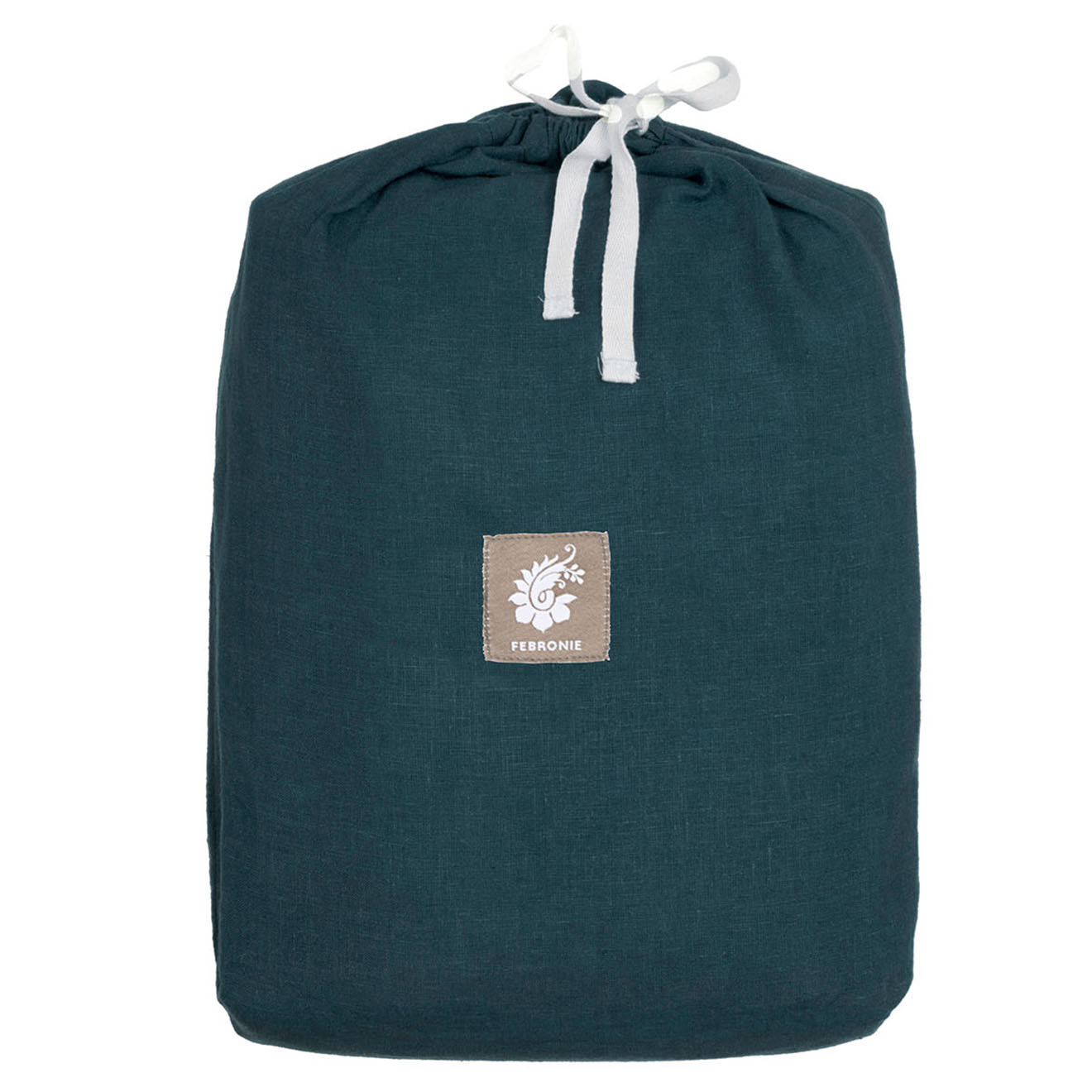 Febronie Drap housse 100% Lin Hortense bleu