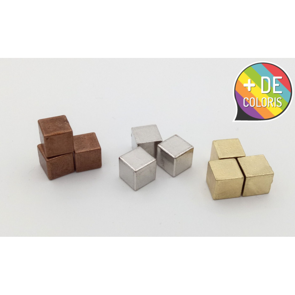20 Cubes 8x8x8 mm Métalliques