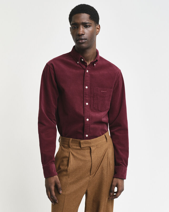 Gant REG UT CORDUROY SHIRT Wine red